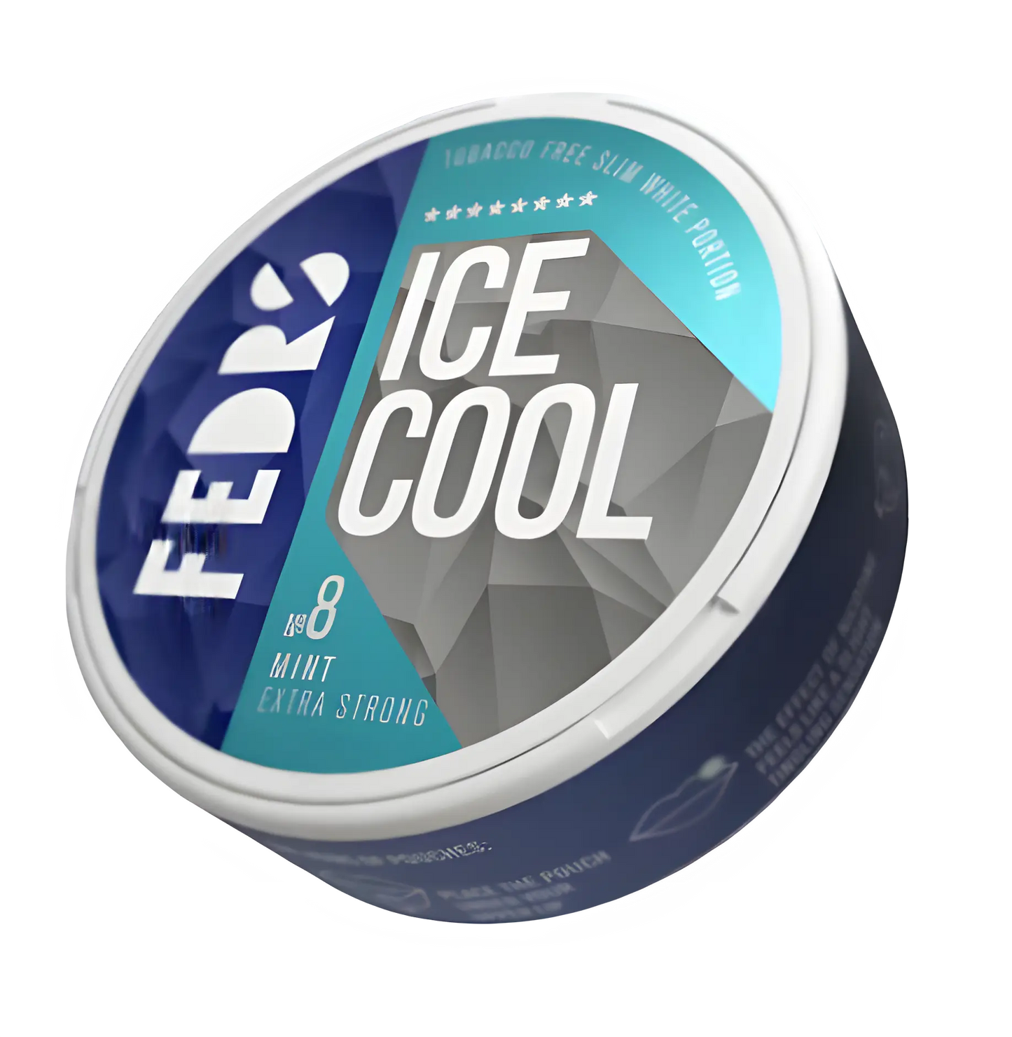 Fedrs Ice Cool Mint 8 slim nicotine pouch can with fresh mint flavor and 8mg nicotine strength
