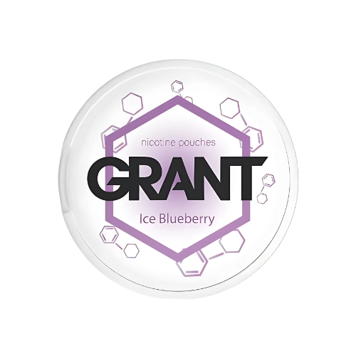 Detail close-up of the circular product label featuring a hexagonal design in white, purple, and black with a bubbles patt…