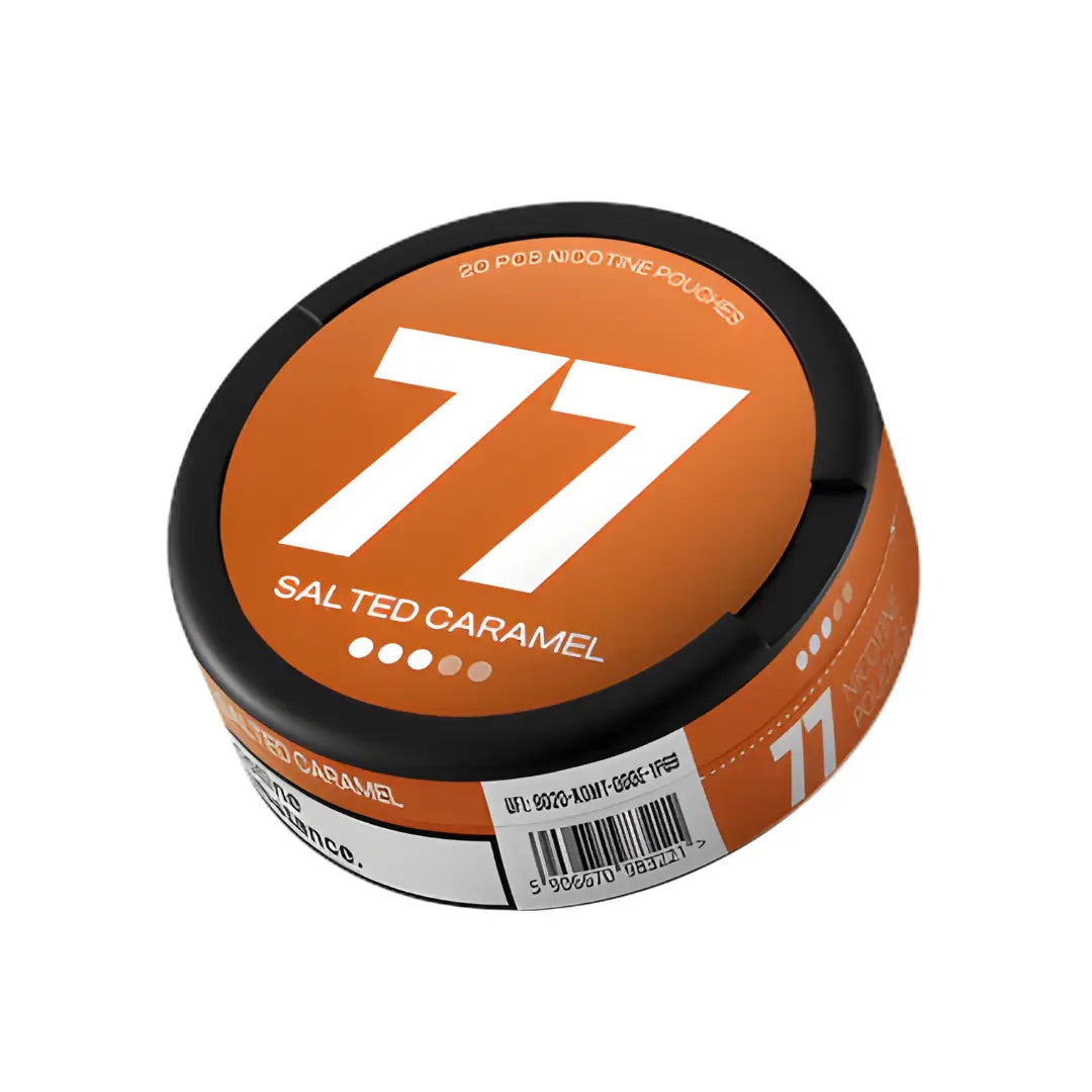 Close-up of salted caramel candies from Europesnus.com, showcasing rich caramel with salted topping in a clear glass jar.