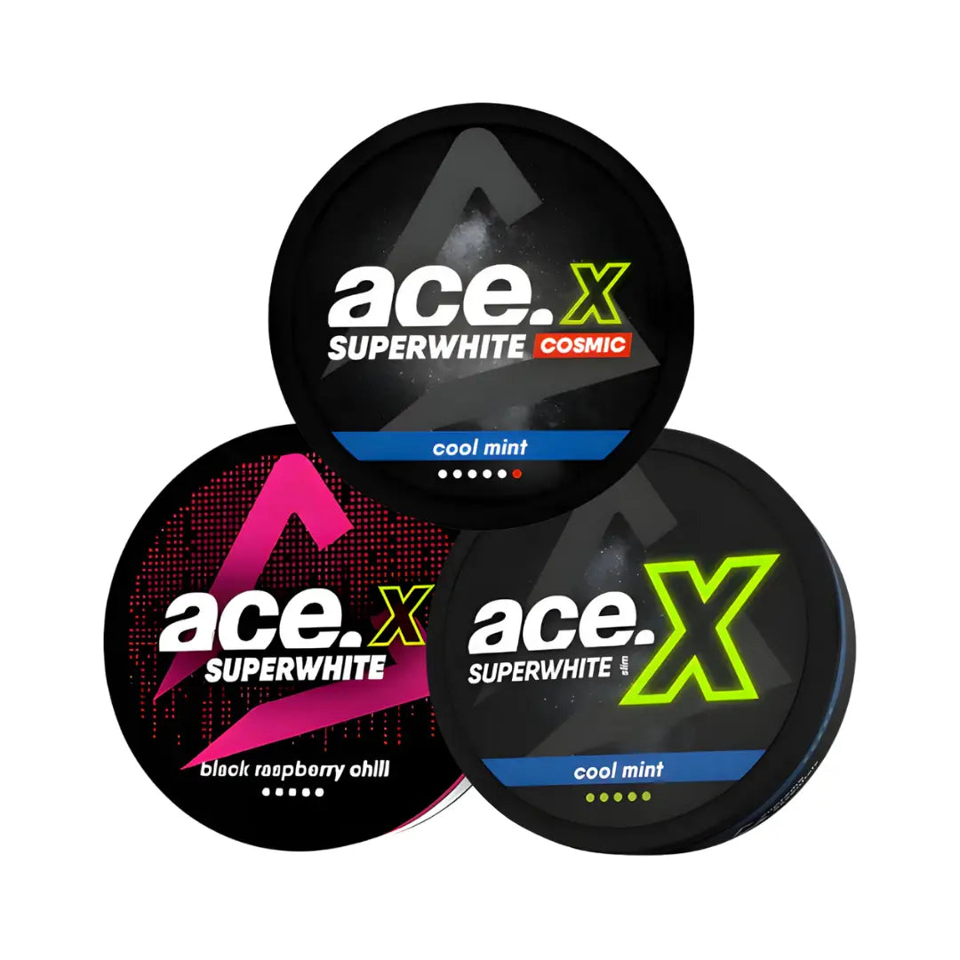 Assorted Ace Exotic Mixpack by Europesnus.com featuring colorful, mixed cannabis strains in various buds and packaging.