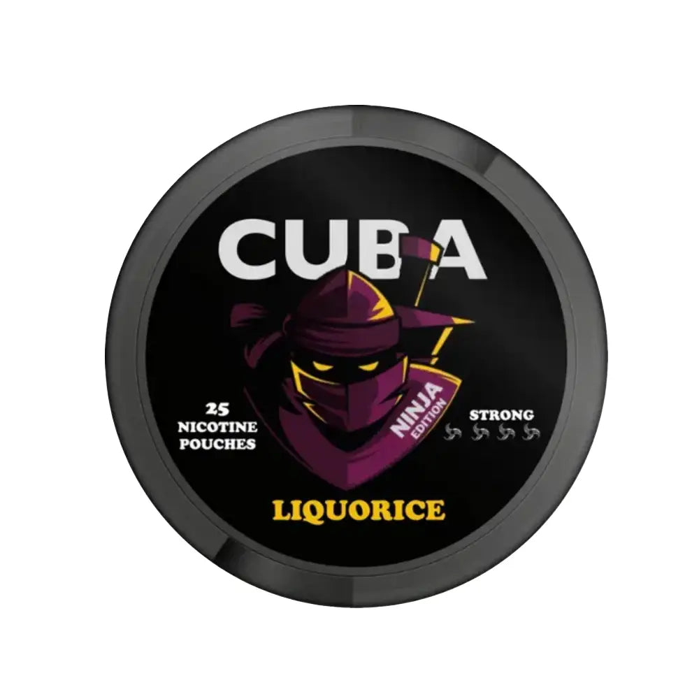 Cuba Ninja Liqourice Slim by Europesnus.com, featuring a fresh iceberg Caribbean flavor in slim licorice form.