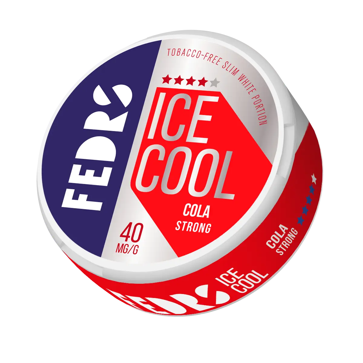 A chilled bottle of Fedrs Ice Cool Strong Cola by Europesnus.com with ice cubes, showcasing its refreshing, dark carbonated beverage.