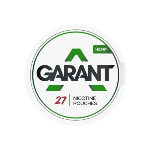 Garant Hemp product packaging with a 17cm Velostoerrelse label, showcasing the vibrant design and branding details.