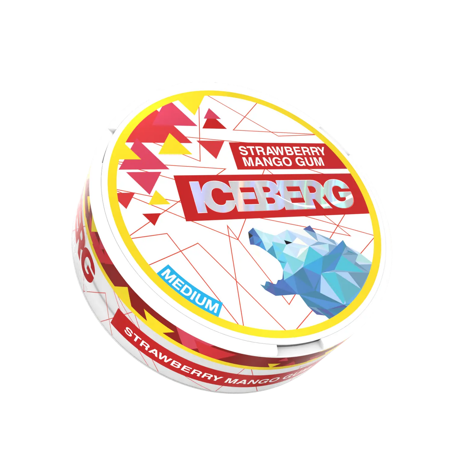 Iceberg Strawberry Mango Gum by Europesnus.com, showing a pack of fruity flavored chewing gum with strawberry and mango images.