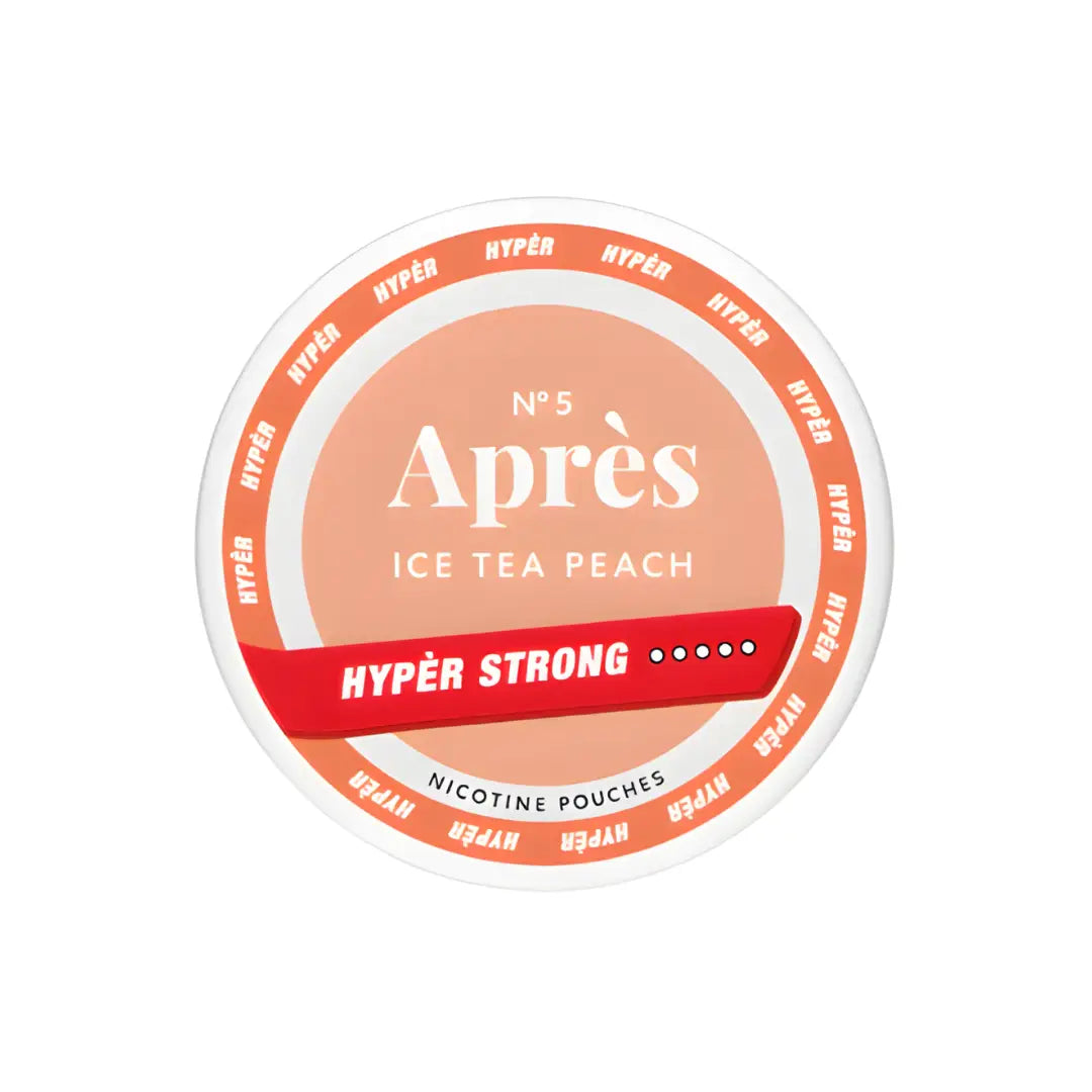 No.5 Après Ice Tea Peach from Hypèr Strong by Europesnus.com showing a glass filled with peach-flavored iced tea.