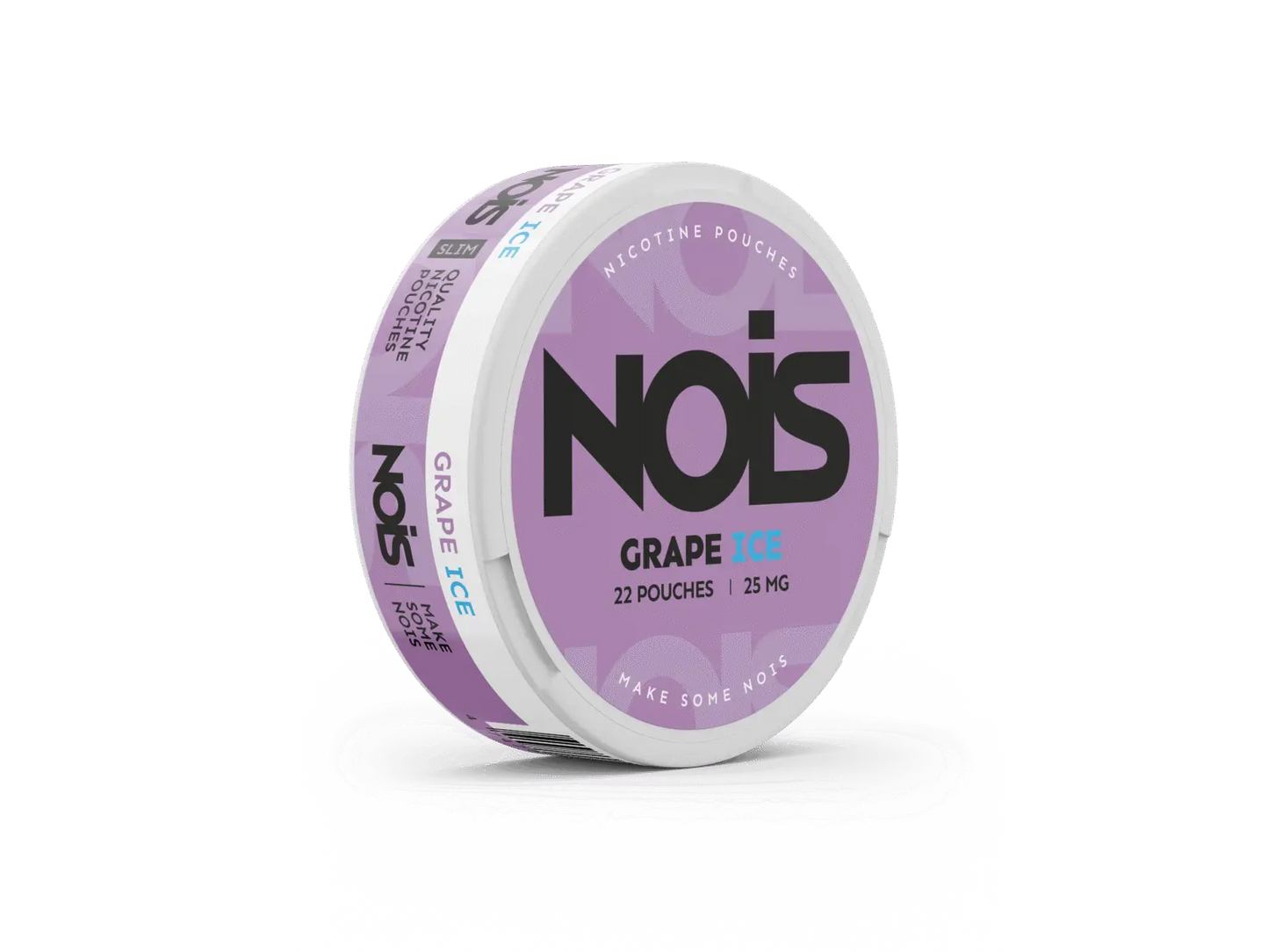 Nois Grape Ice flavored nicotine pouch by Europesnus.com, showing the pouch with purple grape flavor design.