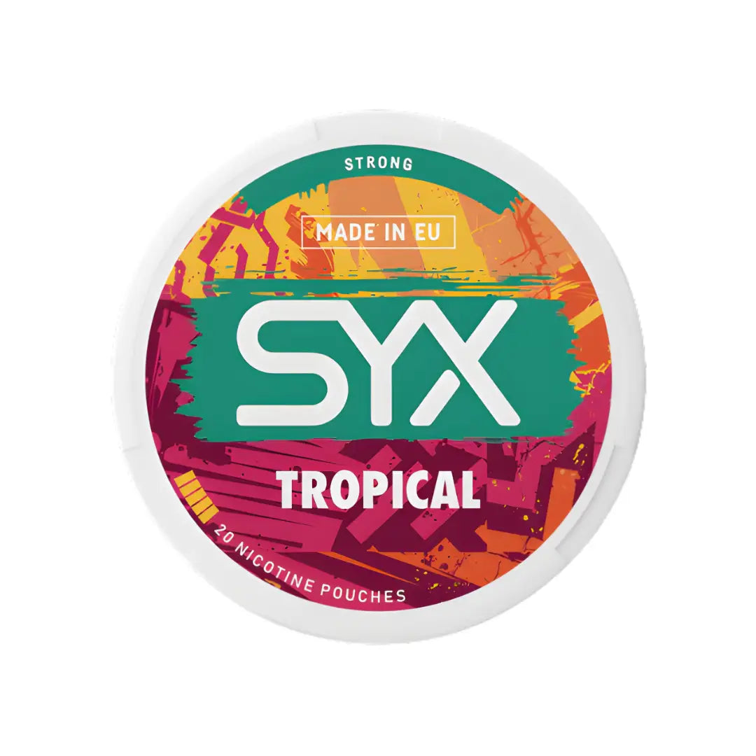 Syx Tropical Strong herbal supplement bottle from Europesnus.com with colorful label and product details.