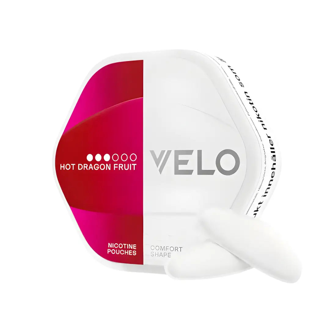Velo Shift Hot Dragonfruit energy drink can with vibrant pink and purple dragonfruit design, featuring the Europesnus.com logo.