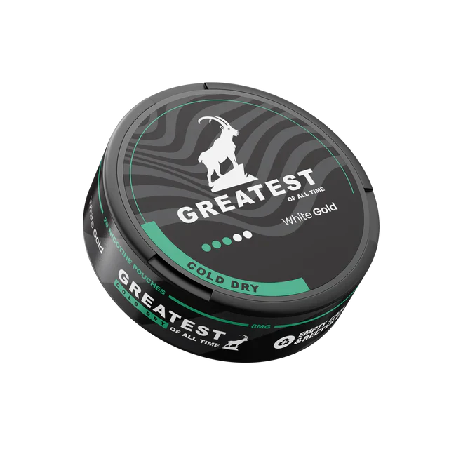 Detail close-up of a textured black, green, and white circular can with a screw top