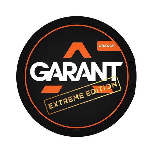 Front view of the Garant logo featuring bold orange text and a circular design on a transparent background.