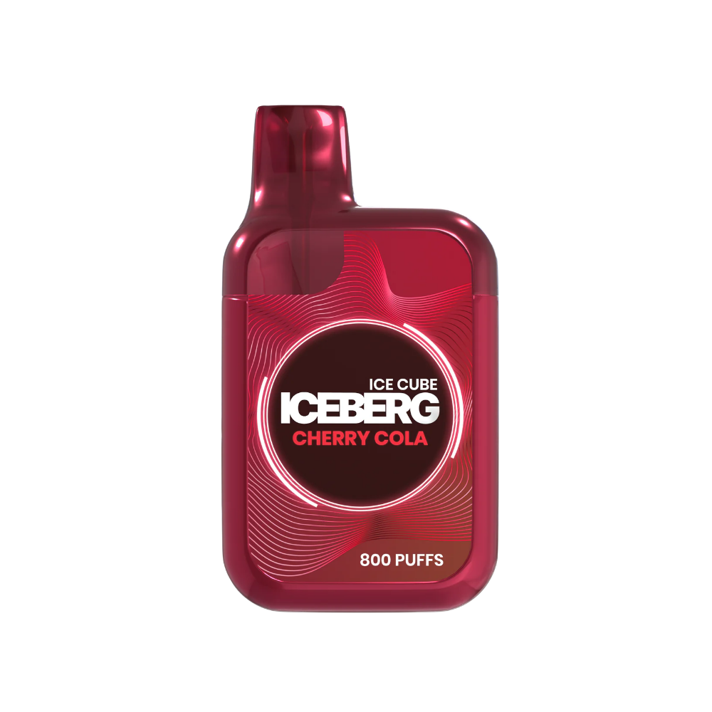 Front view of a red bottle with a curved shape and screw cap, showcasing the label design.