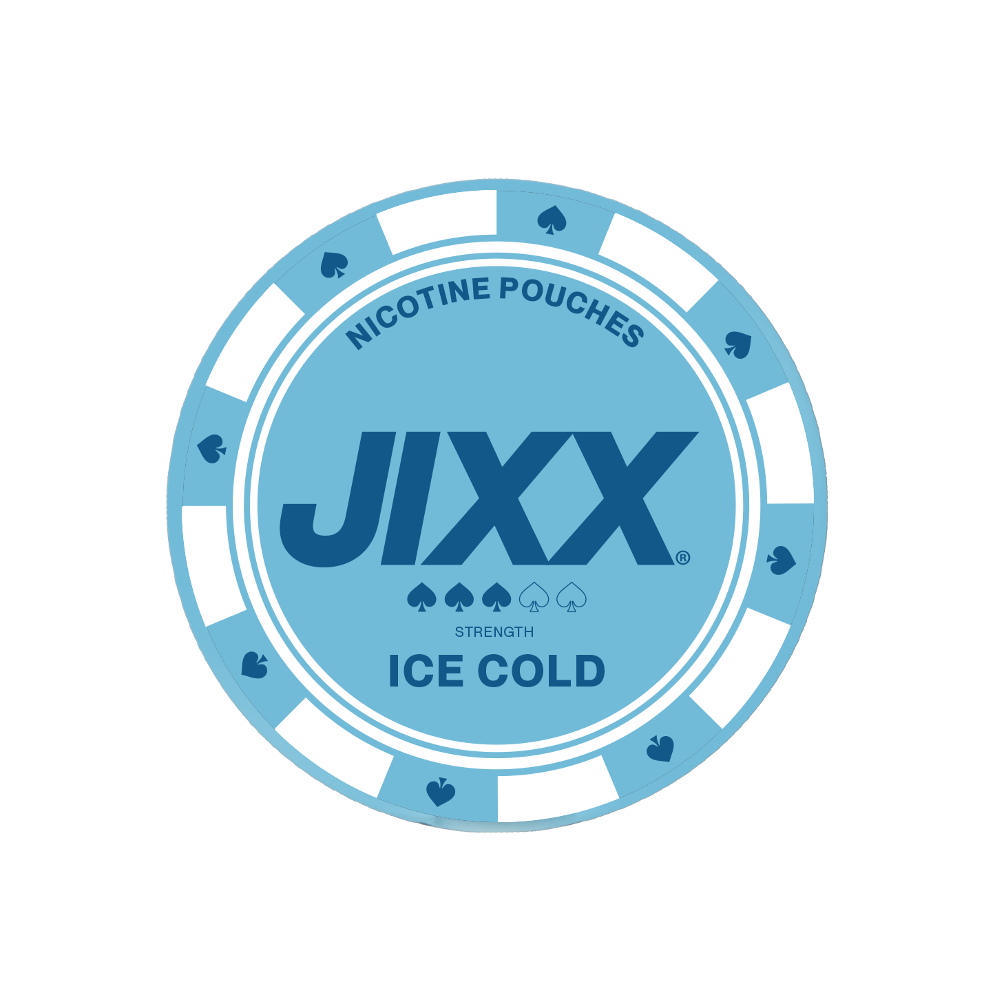Circular logo design featuring blue and white graphic elements on a transparent background