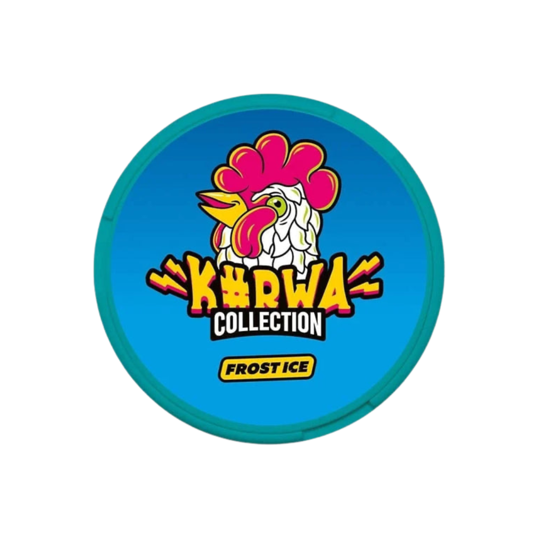Colorful logo featuring a cartoon chicken with bold blue, yellow, red, and white text on a transparent background