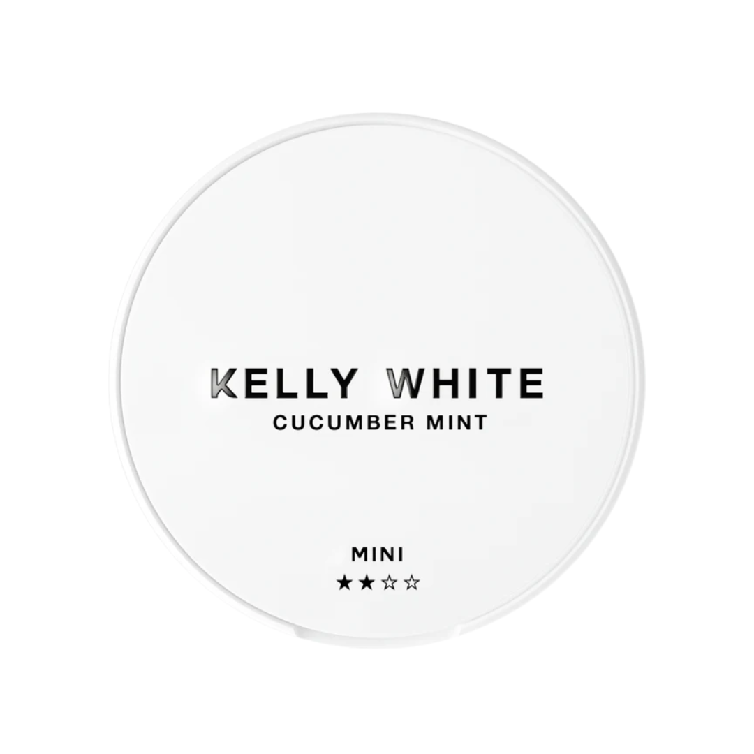 Detail close-up of Kelly White Cucumber Mint with a plain design on a transparent background, featuring white colors.