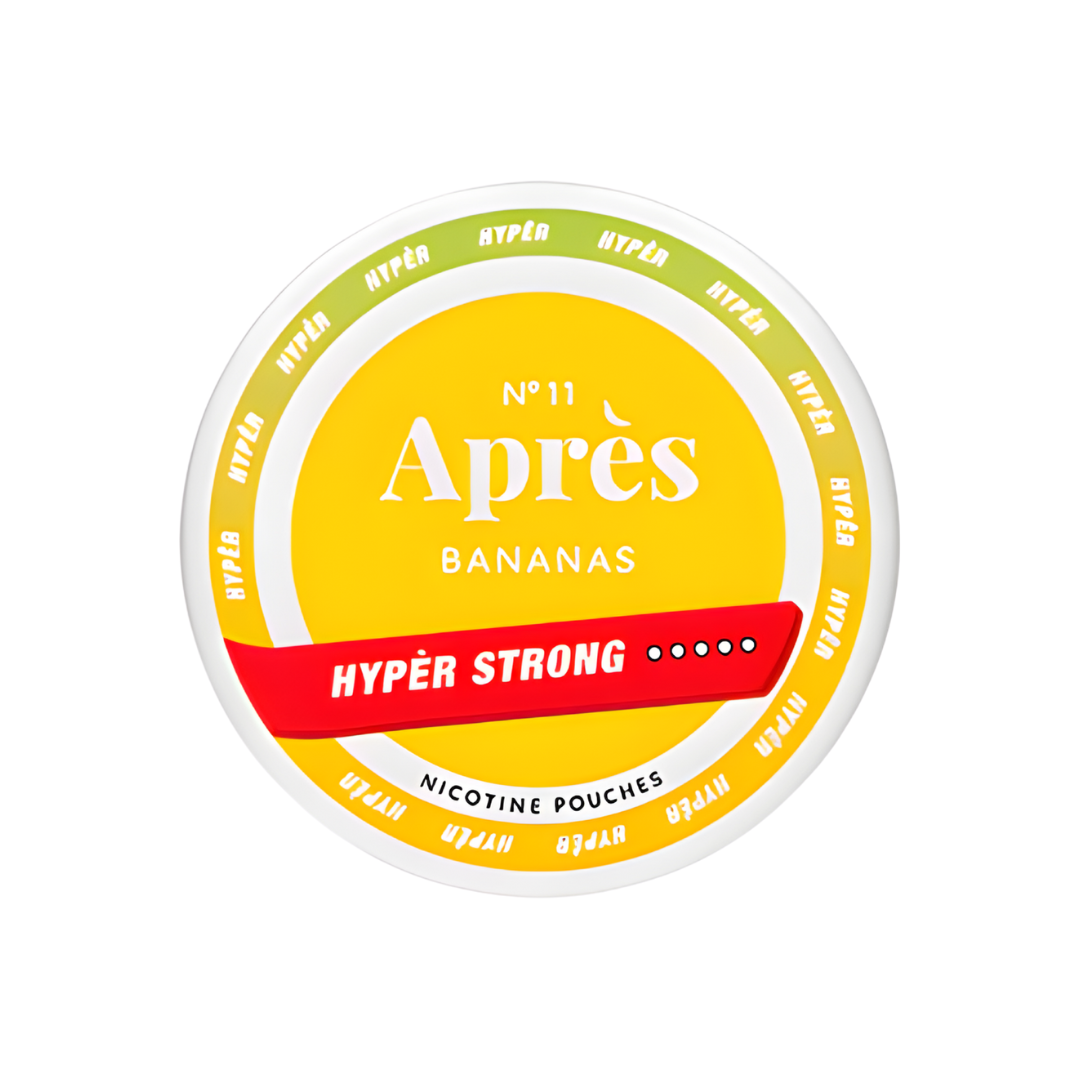 Detail close-up of the yellow product container showcasing its circular shape, label design, and flavor indication.