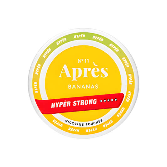 Detail close-up of the yellow product container showcasing its circular shape, label design, and flavor indication.