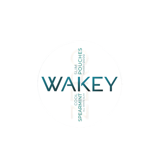 Wakey logo in teal and white with a circular design on a transparent background