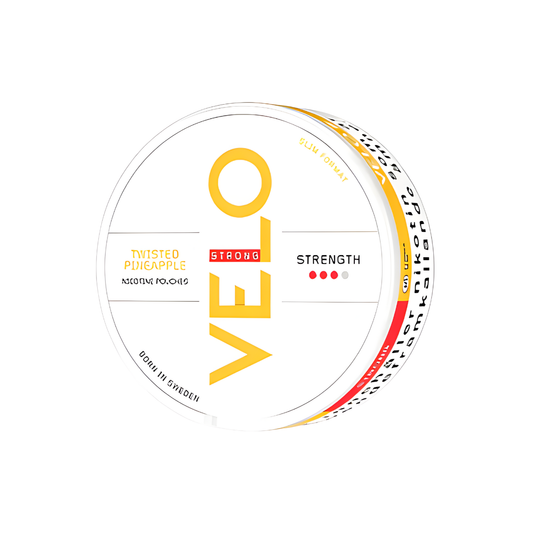 Detail close-up of the circular snus can featuring a special offer, in white, yellow, and red colors.