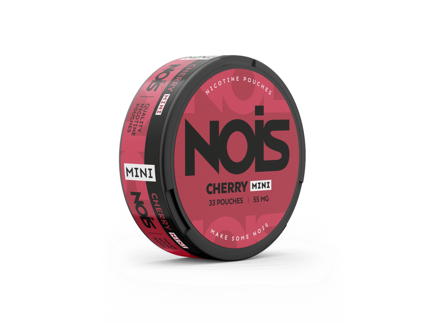 Lifestyle shot of the pink container in a natural setting with visible label text.