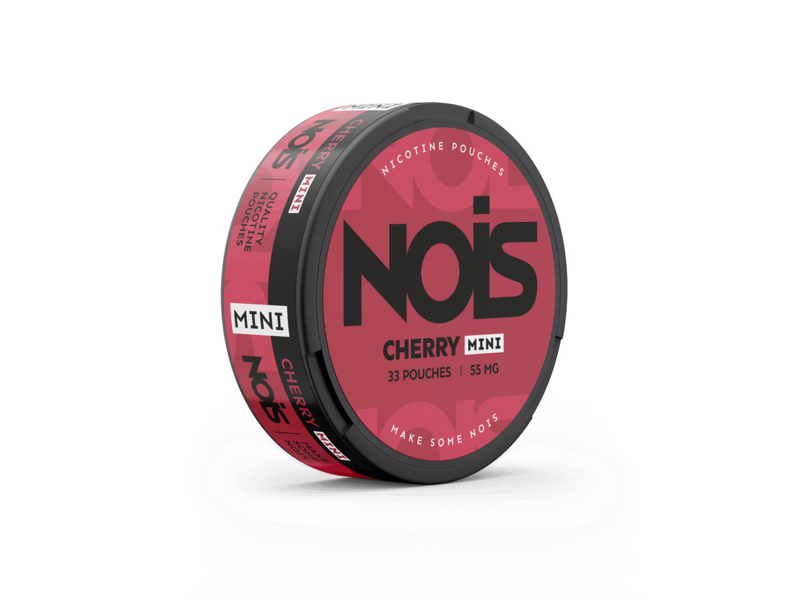 Lifestyle shot of the pink container in a natural setting with visible label text.