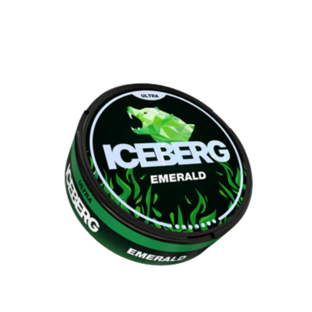 Front view of the circular black and green can featuring a frog graphic and brand name on a transparent background