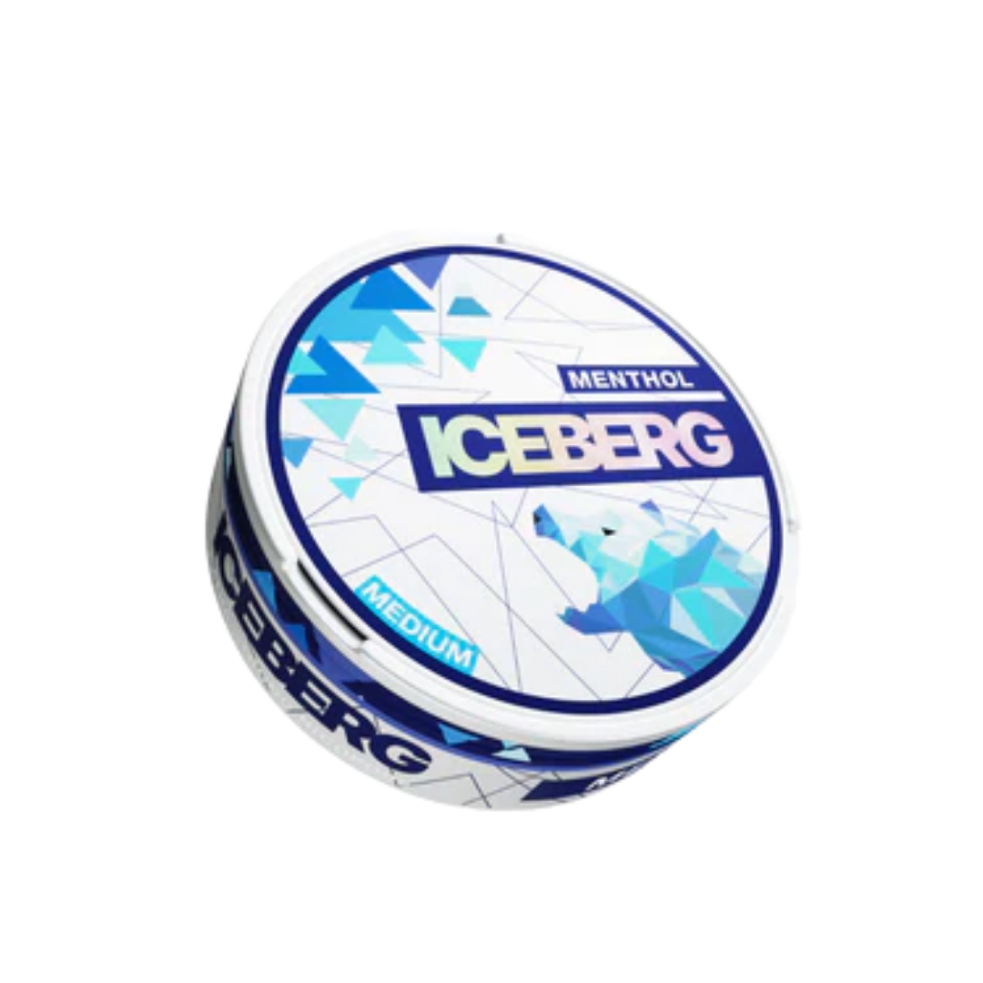 Front view of the blue and white circular can featuring graphic design and label text.