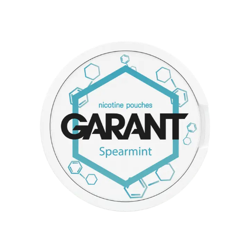 Hexagonal Garant logo in blue, black, and white with a bubbles design on a transparent background