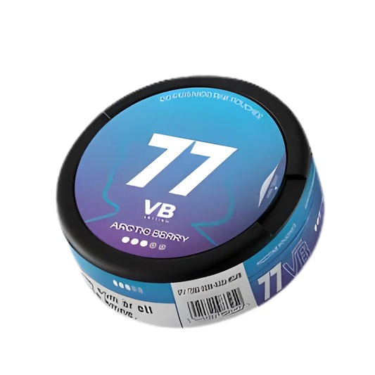 Medium Arctic Berry snus pouch from Europesnus.com, showing a close-up of the packaging with Arctic Berry branding and design.