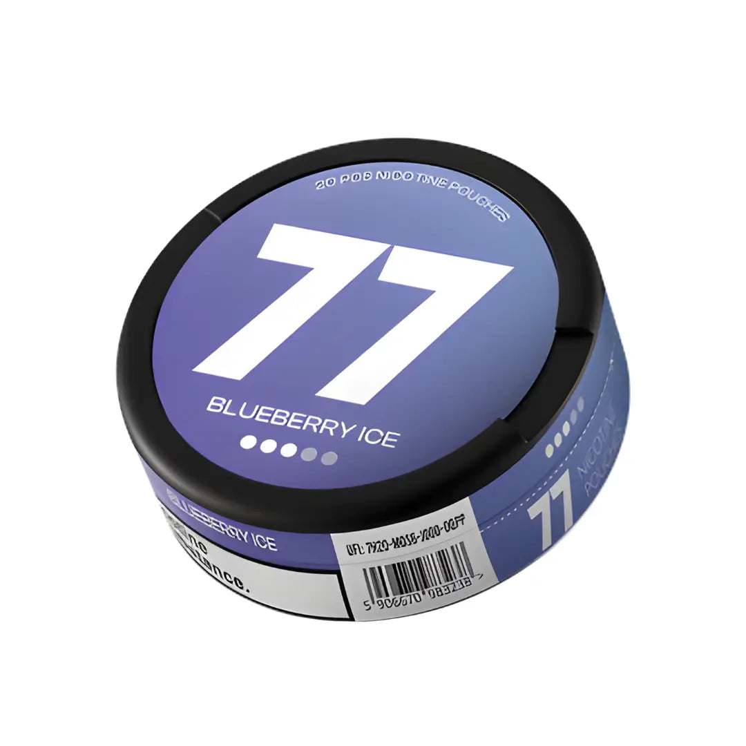 Fresh 77 Blueberry Medium from Europesnus.com, showing ripe blueberries in a clear container on a white background.