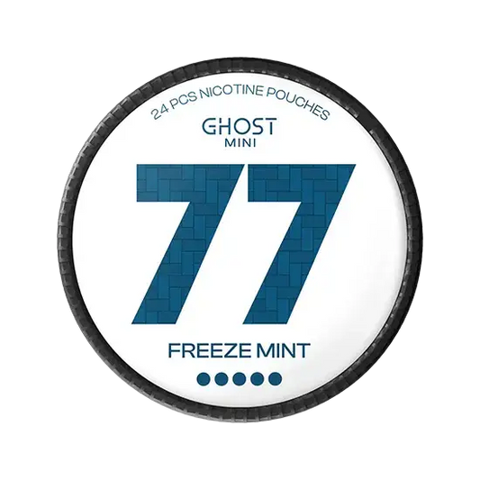 Mini Freeze Mint 77 Ghost e-liquid bottle from Europesnus.com, featuring a sleek design with mint flavor branding.