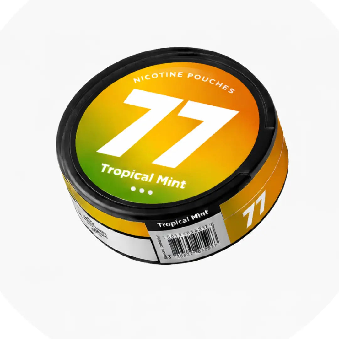 Tropical Mint 77 flavor by Europesnus.com, featuring a vibrant mint and tropical fruit blend in a sleek packaging.