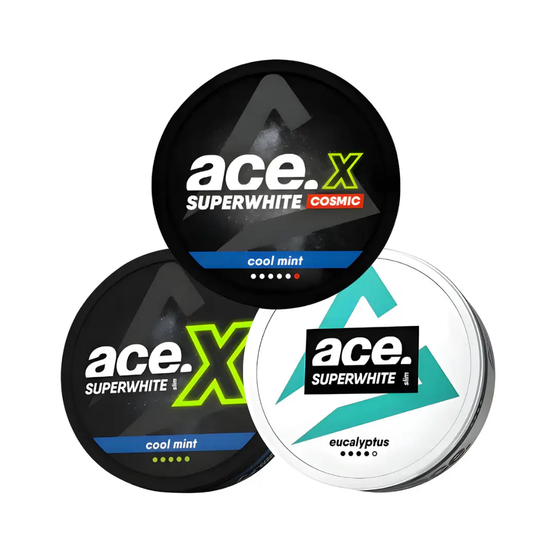 Assorted Ace Refreshing Mixpack by Europesnus.com with colorful cans of flavored drinks on a white background.