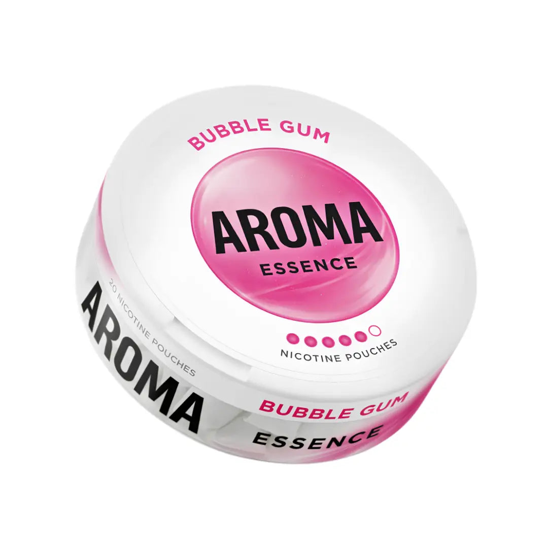 Aroma King Bubblegum Pouches by Killa Snus, showing colorful chewable pouch packaging for nicotine snus.