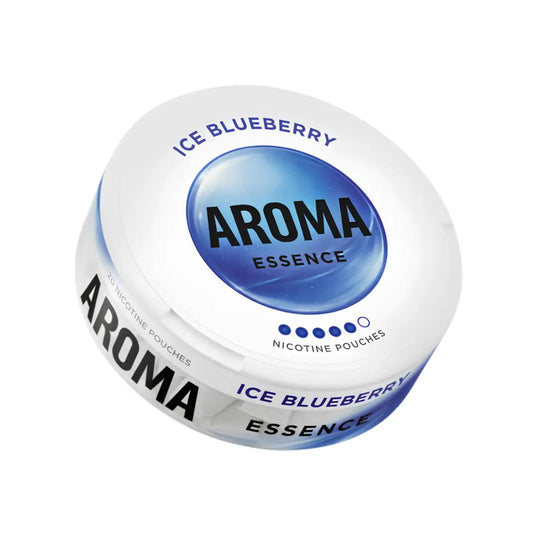 AromaKing Ice Blueberry pouches by Killa Snus, flavored snus product with blueberry and mint flavor, in a sleek pouch packaging.