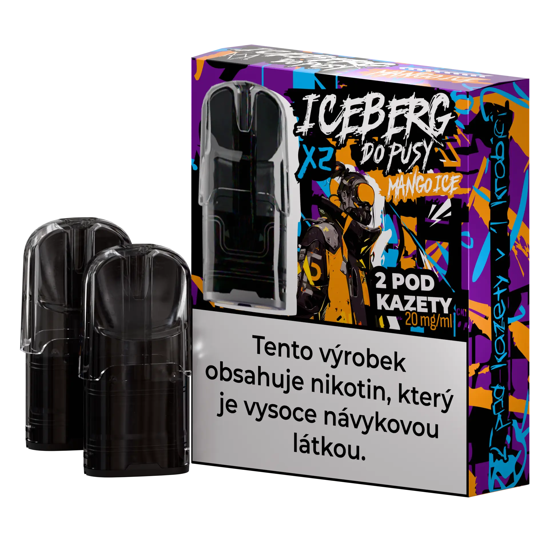 Europesnus.com Iceberg Do Pusy Pods Mango Ice flavor, featuring a mango and icy menthol design, ideal for snus users.