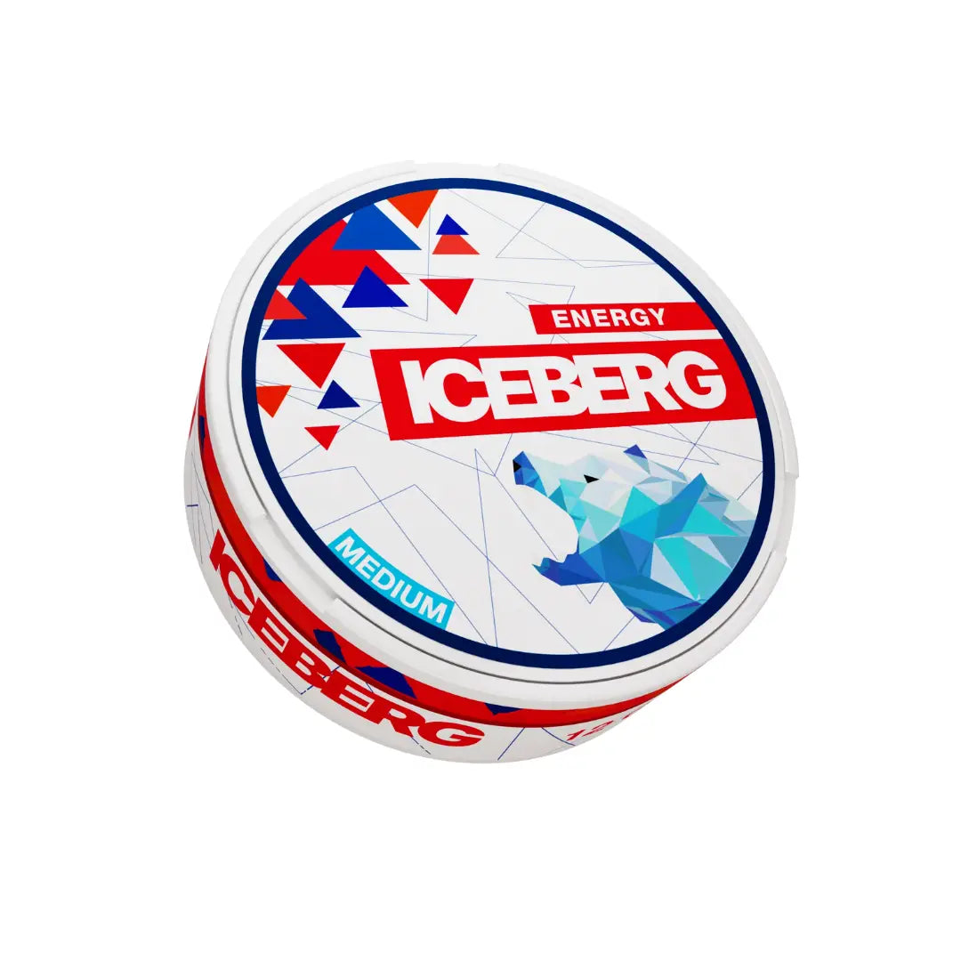 Iceberg Energy 20mg smokeless tobacco pouch from Killa Snus, showing the product packaging with branding and flavor details.
