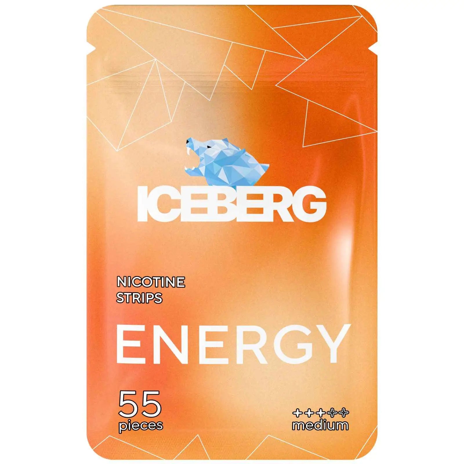 Iceberg Energy Nicotine Strips by Killa Snus, showing sleek packaging of the nicotine strips on a white background.