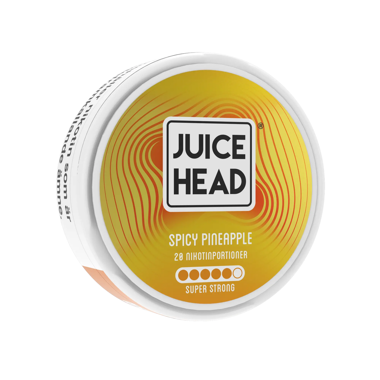 Juice Head Spicy Pineapple super strong vape juice bottle with label, featuring pineapple flavor and 14mg nicotine strength.