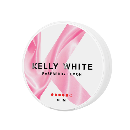 Can of Killa Snus Kelly White Raspberry Lemon Extra Strong with branding and label visible, placed on a plain background.