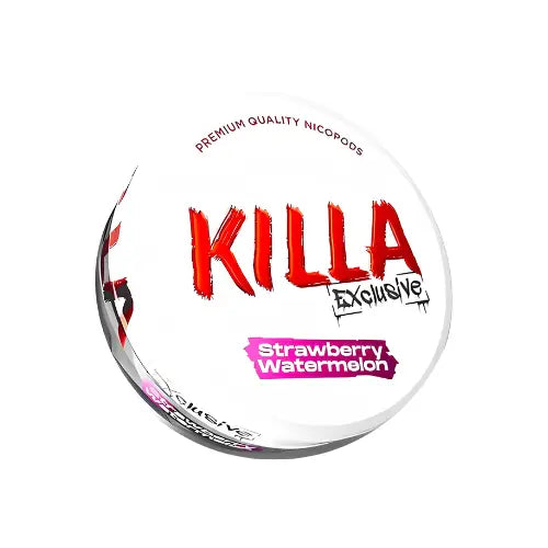 Killa Exclusive Strawberry Watermelon snus pouch with fresh fruit flavor, displayed in a sleek packaging.