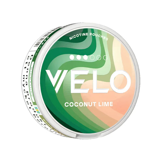Velo Coconut Lime Slim snus packet from Killa Snus featuring a vibrant label with coconut and lime imagery.