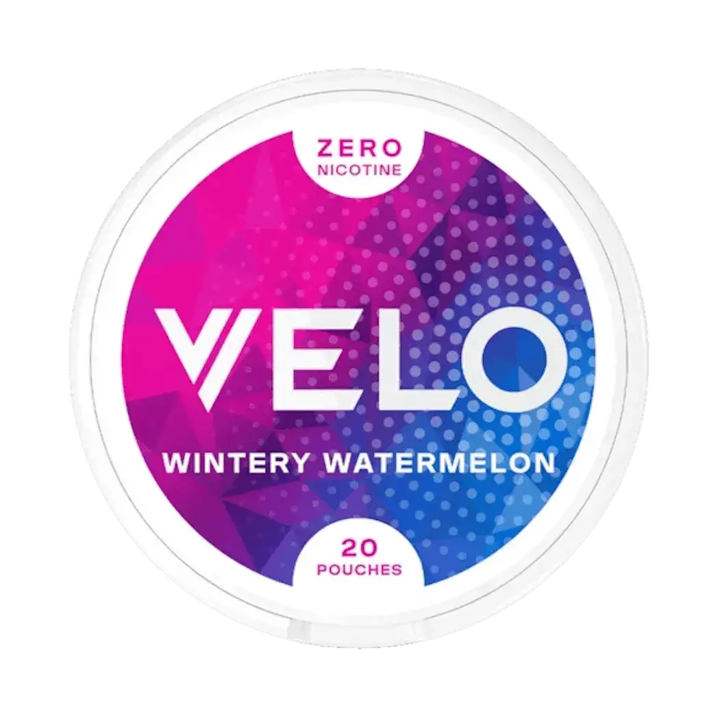 Velo Wintery Watermelon Zero nicotine pouch by Killa Snus, featuring realistic watermelon flavor in sleek packaging.