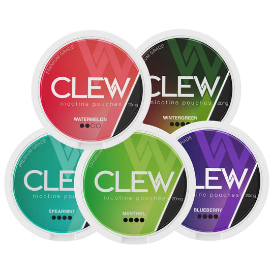 Europesnus.com Clew Mixpack with assorted cannabis concentrates and accessories, displayed in a clear, organized layout.