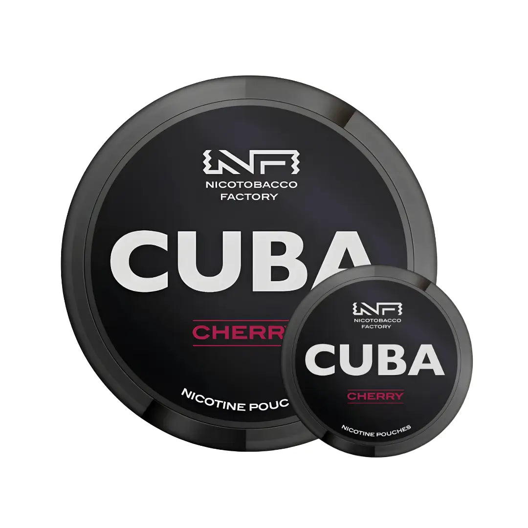 Cuba Black Cherry Mega Can by Europesnus.com showing a large can of cherry-flavored tobacco product.