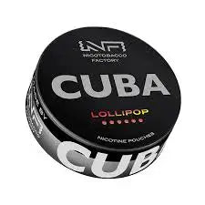 Cuba Black Lollipop by Europesnus.com showing a dark, glossy black lollipop with a classic round shape on a stick