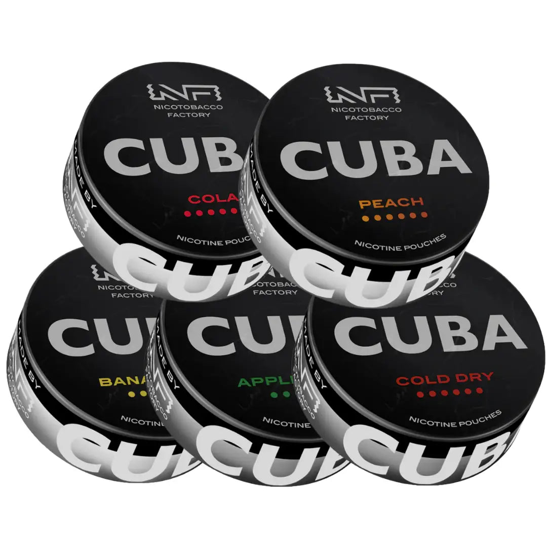 Assorted Cuba Black Mixpack cigarettes in colorful packaging, displayed in a close-up shot.