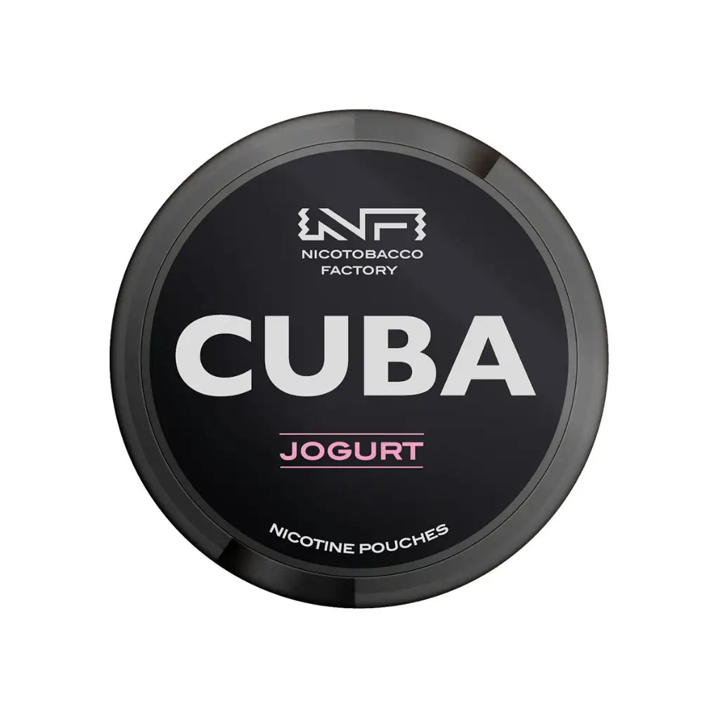 Cuba Jogurt Strong European yogurt with iceberg and Caribbean fruit flavors in a colorful container.
