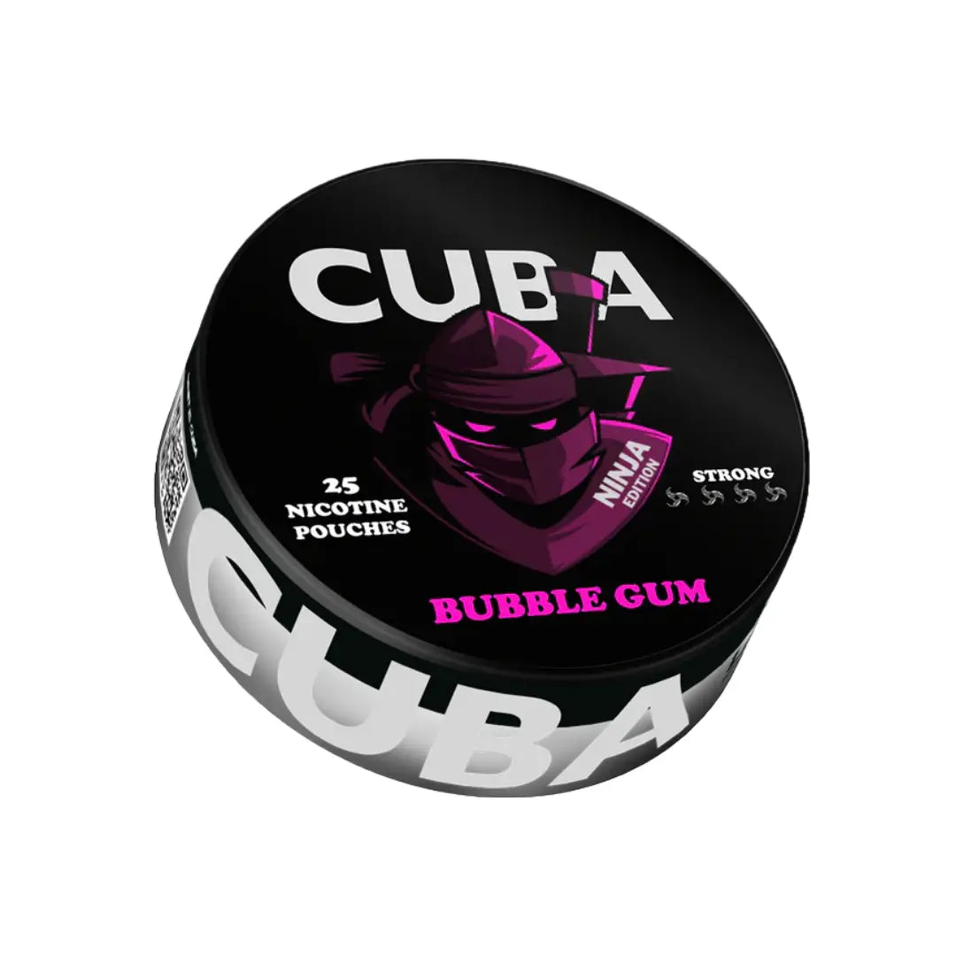 European Bubblegum Slim Cuba Ninja bubblegum pack, featuring colorful packaging and the product inside.