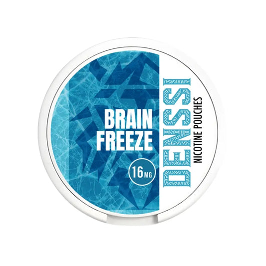 Denssi Brain Freeze cooling gel pack by Europesnus.com showing a resealable pouch with blue gel inside.