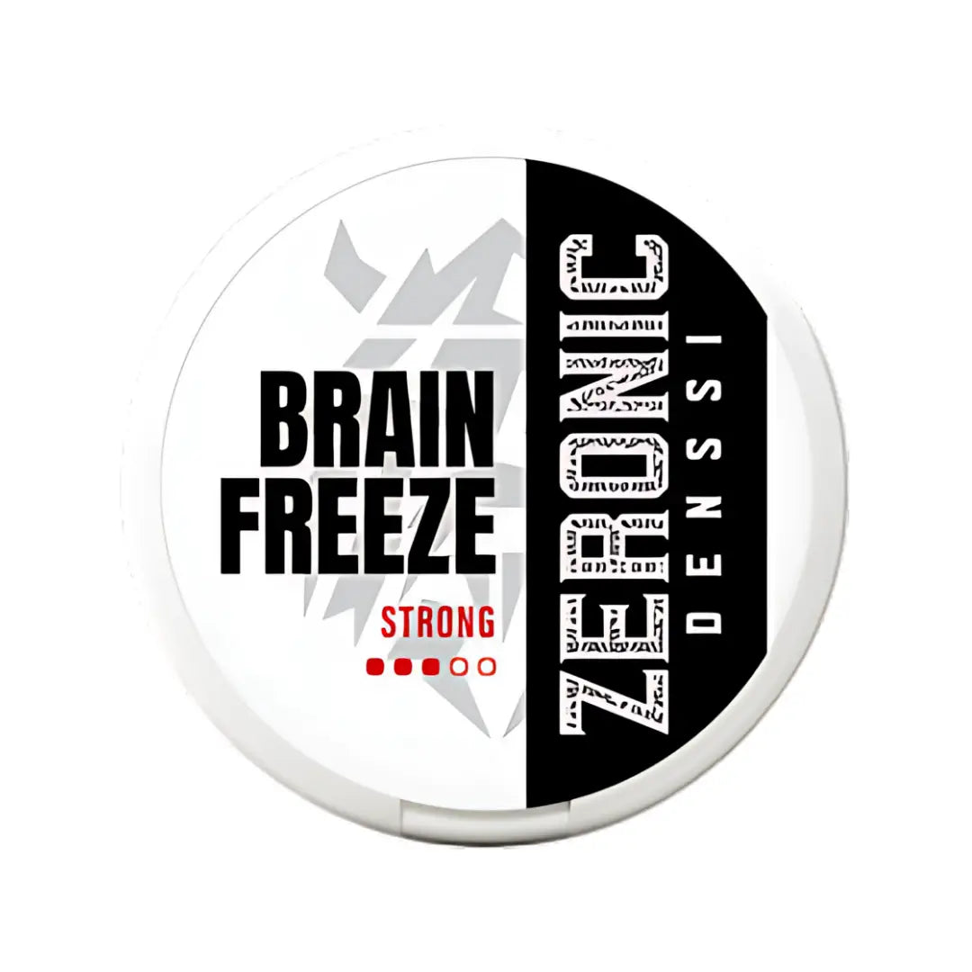 Denssi Brain Freeze Zeronic gaming headset with over-ear design, black and red accents, adjustable headband, and plush ear cushions.